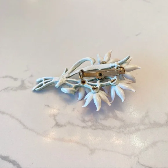 Vintage Enamel & metal pin and clip earring set - Picture 7 of 7